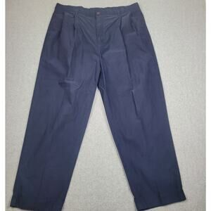 Nautica Pants Mens Size 40x30 Clipper Navy Blue Cuffed Hem